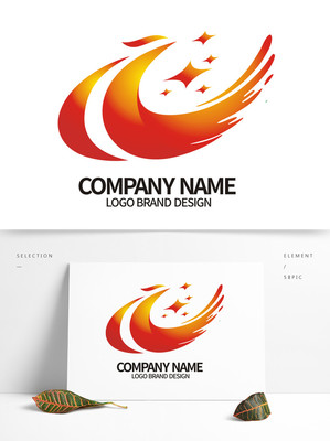 大氣紅黃鳳凰C字母公司標(biāo)志LOGO設(shè)計詳解與免費(fèi)資源推薦
